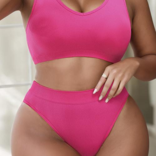 Plus Size Seamless Underwear Set Women Sports Racer Back Bras with Thong 