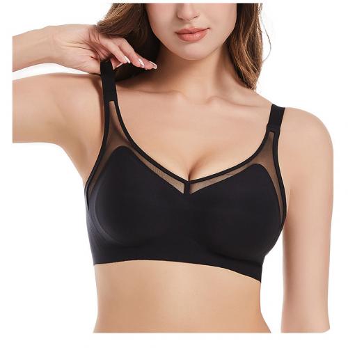 Women's seamless bras with sexy mesh style for full cup