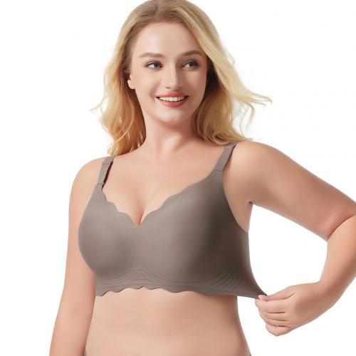 Women plus size seamless bras jelly gel bralette with wave edge