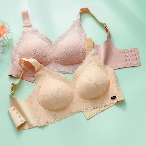 Seamless Lace Wireless Bra with Side Support and Push-Up Effect