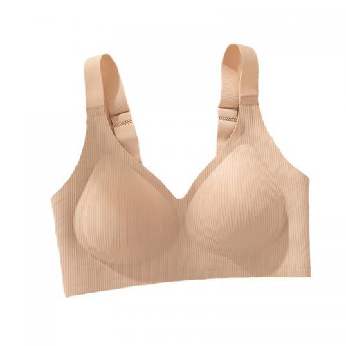 Seamless jelly soft support bra with vertical striped fabric B2475