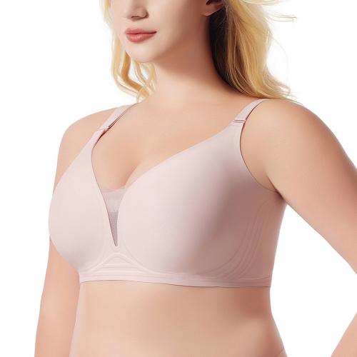 Push up full cup bra with cross mesh neck for large busts B2450