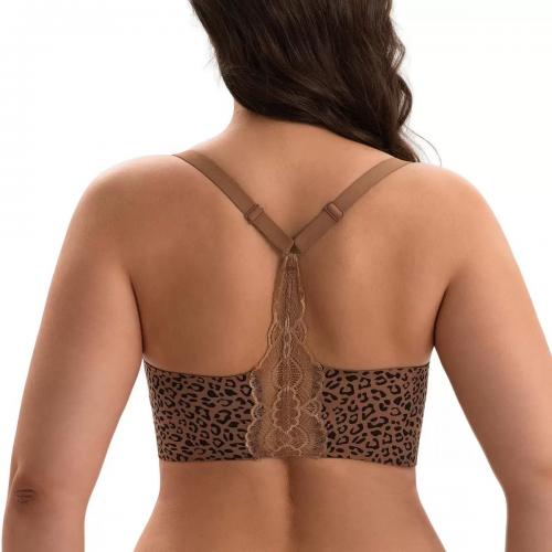 Comfortable Wirefree Racerback Lace Bralette With Light Support B2616