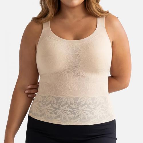 Maple Leaf Lace Seamless Camisole with Wide Straps V2301