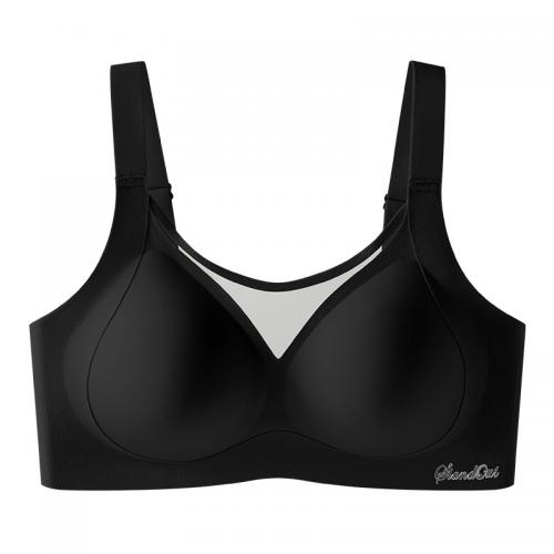 Breathable Plus Size Wireless Bra With Sheer Mesh Neck B2385 