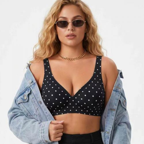 Polka Dot Deep V Seamless Wireless Bra with Jelly Gel Support B2634