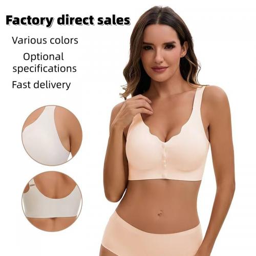 Front Closure Wireless Full Cup Seamless Bra with Scalloped Neckline B2635
